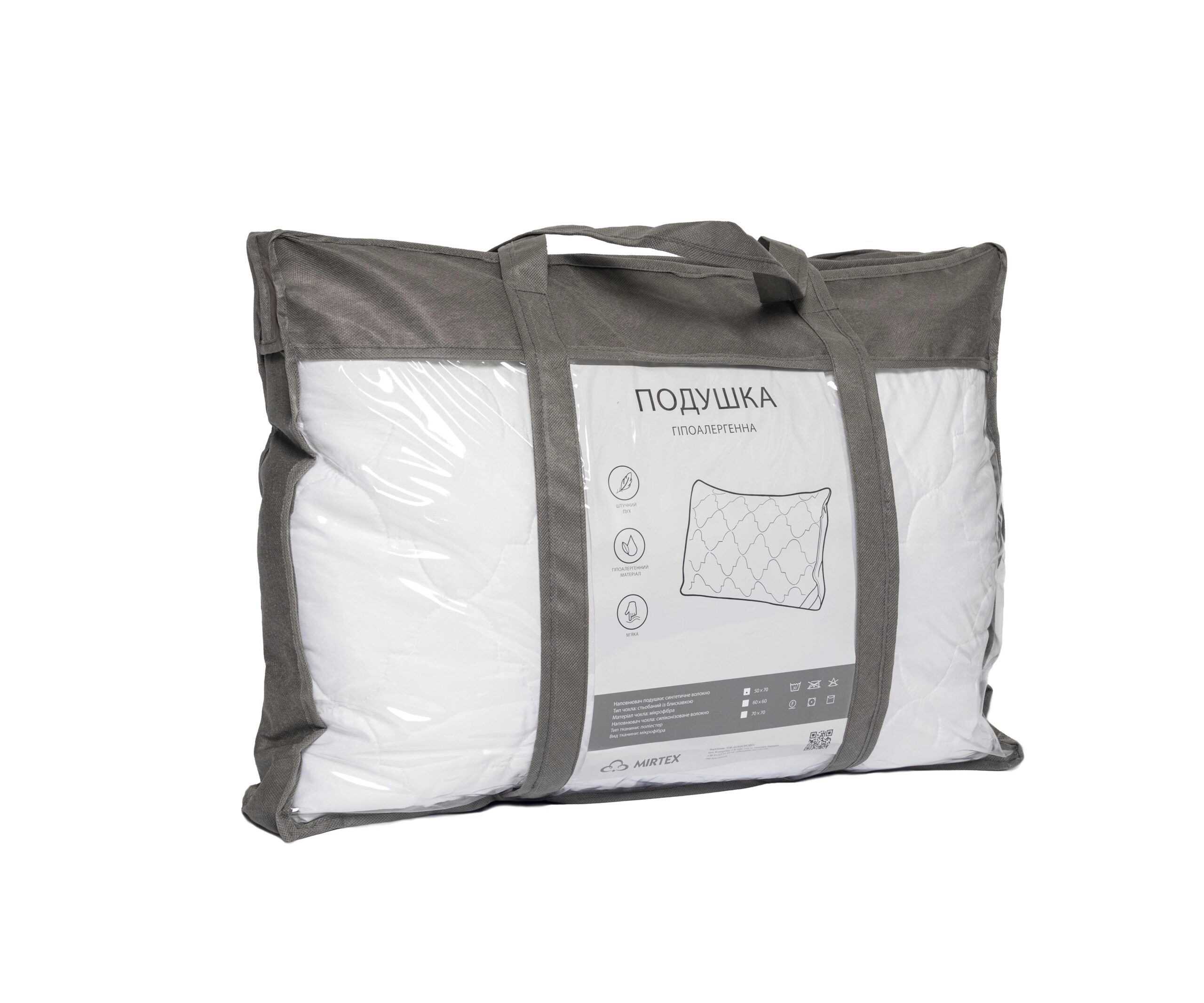 Подушка штучний пух чохол MIRTEX Подушка MIRTEX